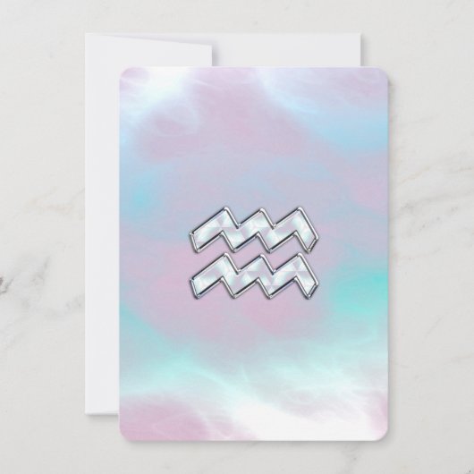 Aquarius Zodiac Symbol op moeder van Pearl Nacre (Voorkant)