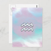 Aquarius Zodiac Symbol op moeder van Pearl Nacre Briefkaart (Voorkant / Achterkant)