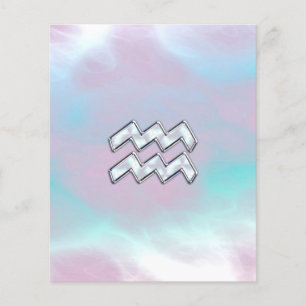 Aquarius Zodiac Symbol op moeder van Pearl Nacre Flyer