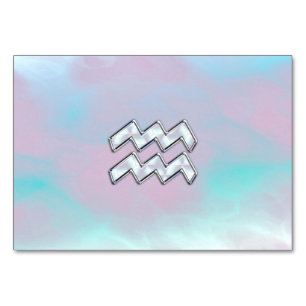 Aquarius Zodiac Symbol op moeder van Pearl Nacre Kaart