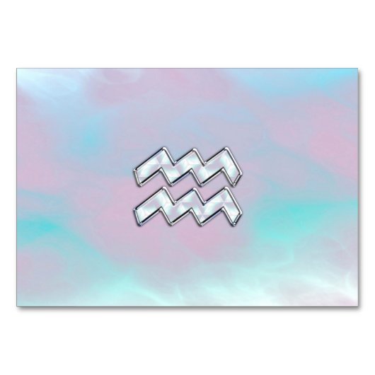 Aquarius Zodiac Symbol op moeder van Pearl Nacre Kaart (Voorkant)
