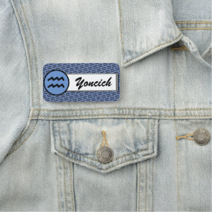 Aquarius Zodiac Symbol Standard van K Yoncich Naamplaatje