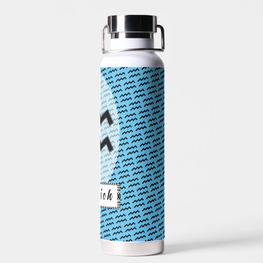 Aquarius Zodiac Symbol Standard van K Yoncich Waterfles (Achterkant)