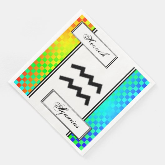 Aquarius Zodiac Symbol Standard van Kenneth Yoncic Servetten (Hoek)