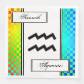 Aquarius Zodiac Symbol Standard van Kenneth Yoncic Servetten (Voorkant)