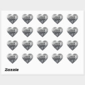 Aquarius Zodiac Symbool Distress Silver Steel Hart Sticker (Vel)