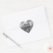 Aquarius Zodiac Symbool Distress Silver Steel Hart Sticker (Envelop)