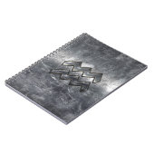 Aquarius Zodiac Symbool Distress Silver Steel Notitieboek (Linkerzijde)