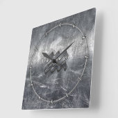 Aquarius Zodiac Symbool Distress Silver Steel Vierkante Klok (Hoek)