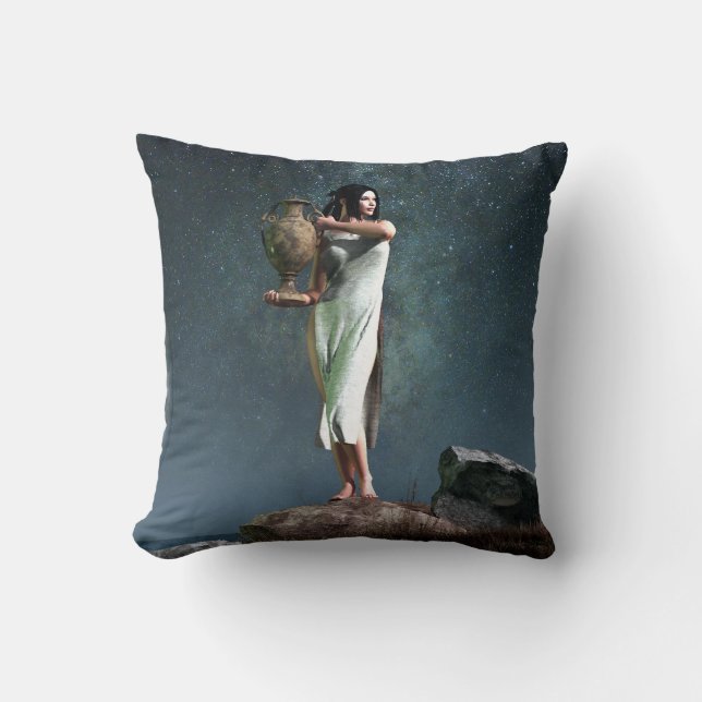 Aquarius Zodiac-symbool Kussen (Voorkant)