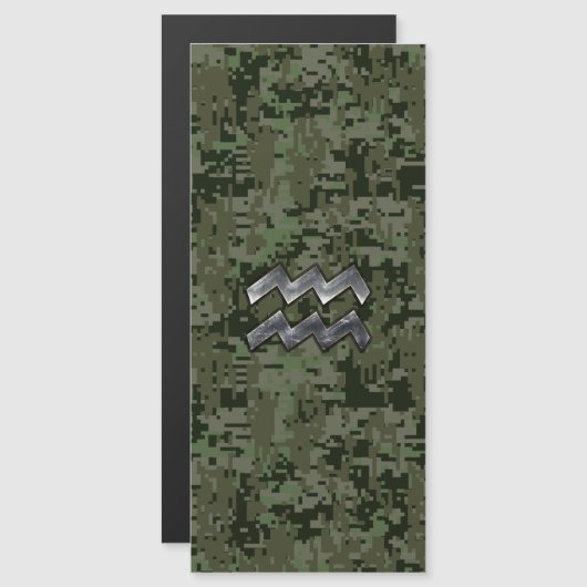 Aquarius Zodiac Symbool op Green Digital Camouflag (Voorkant / Achterkant)