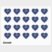 Aquarius Zodiac Symbool op marinesblauwe digitale Hart Sticker (Vel)
