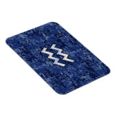 Aquarius Zodiac Symbool op marinesblauwe digitale Magneet (Rechterzijde)