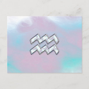 Aquarius Zodiac Symbool op moeder van het pareldec Briefkaart