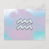 Aquarius Zodiac Symbool op moeder van het pareldec Briefkaart (Voorkant)