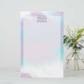 Aquarius Zodiac Symbool op moeder van het pareldec Briefpapier (Staand voorkant)