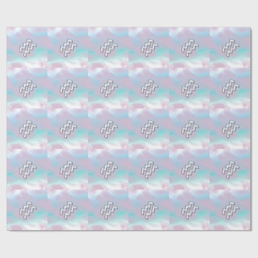 Aquarius Zodiac Symbool op moeder van het pareldec Cadeaupapier (Vlak)