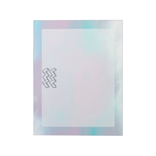 Aquarius Zodiac Symbool op moeder van het pareldec Notitieblok (Linkerzijde)