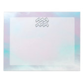 Aquarius Zodiac Symbool op moeder van het pareldec Notitieblok (Voorkant)