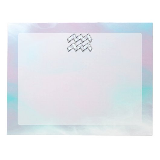 Aquarius Zodiac Symbool op moeder van het pareldec Notitieblok (Voorkant)