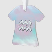 Aquarius Zodiac Symbool op moeder van het pareldec Ornament (voorkant)