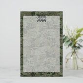 Aquarius Zodiac Symbool op olijfgroene digitale ca Briefpapier (Staand voorkant)