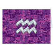 Aquarius Zodiac-symbool op roze digitale camouflag (Voorkant Horizontaal)