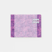 Aquarius Zodiac-symbool op roze digitale camouflag Post-it® Notes (Voorkant)
