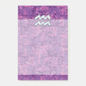 Aquarius Zodiac-symbool op roze digitale camouflag Post-it® Notes (Voorkant)