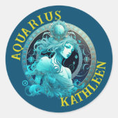 Aquarius Zodiac Teken Astrologie Sticker (Voorkant)
