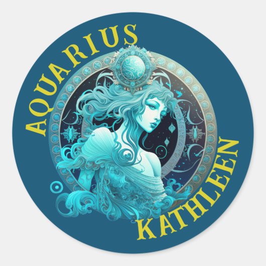 Aquarius Zodiac Teken Astrologie Sticker (Voorkant)