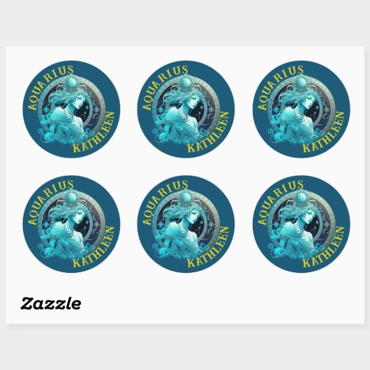 Aquarius Zodiac Teken Astrologie Sticker (Vel)