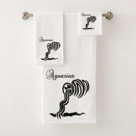 Aquarius Zodiac-teken en -symbool Bad Handdoek