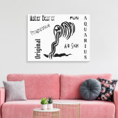 Aquarius Zodiac-teken en -symbool Canvas Afdruk (Insitu (Woonkamer))