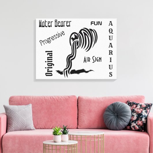 Aquarius Zodiac-teken en -symbool Canvas Afdruk (Insitu (Woonkamer))