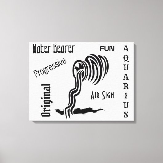 Aquarius Zodiac-teken en -symbool Canvas Afdruk (Voorkant)