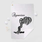 Aquarius Zodiac-teken en -symbool Golfhanddoek (Insitu)