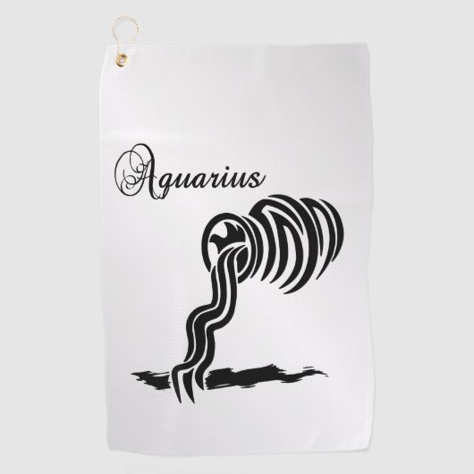 Aquarius Zodiac-teken en -symbool Golfhanddoek (Voorkant)
