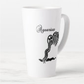 Aquarius Zodiac-teken en -symbool Latte Mok (Rechterhoek)