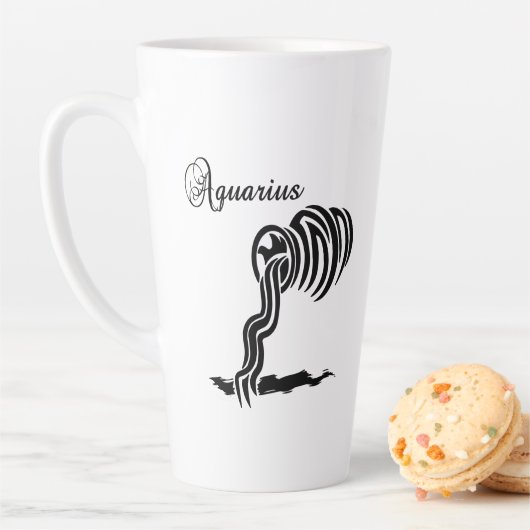 Aquarius Zodiac-teken en -symbool Latte Mok (In situ)