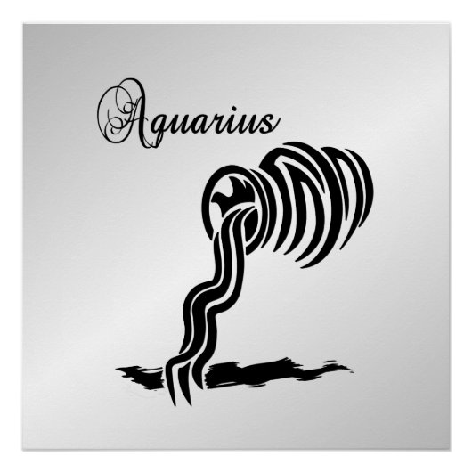 Aquarius Zodiac-teken en -symbool Perfect Poster (Voorkant)