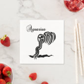 Aquarius Zodiac-teken en -symbool Servet (Insitu)