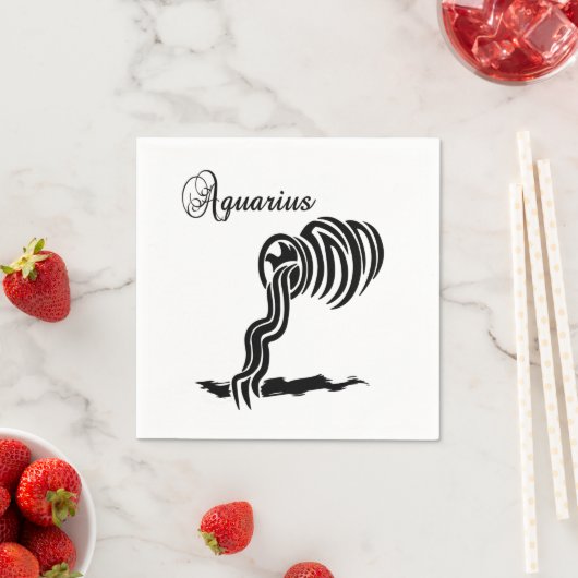 Aquarius Zodiac-teken en -symbool Servet (Insitu)