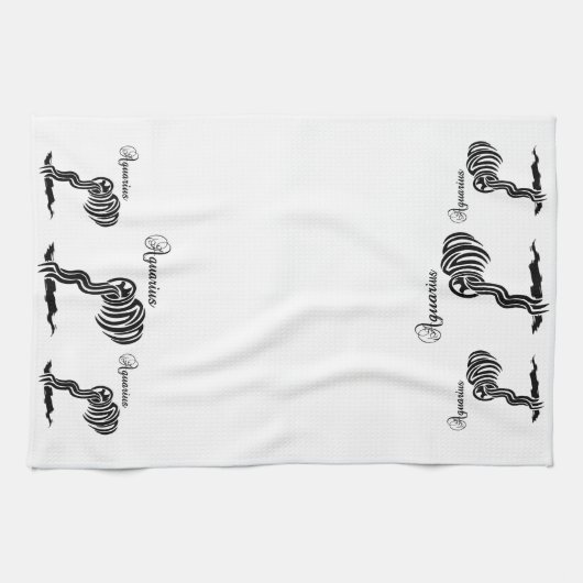 Aquarius Zodiac-teken en -symbool Theedoek (Horizontaal)