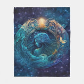 Aquarius Zodiac Teken Waterverf Ontwerp Fleece Deken (Voorkant)