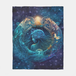 Aquarius Zodiac Teken Waterverf Ontwerp Fleece Deken