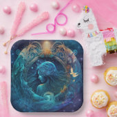 Aquarius Zodiac Teken Waterverf Ontwerp Papieren Bordje (Feest)