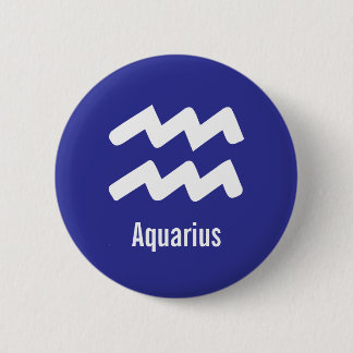 Aquarius Zodiac Traits Minimal Astrology Ronde Button 5,7 Cm