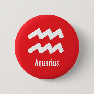 Aquarius Zodiac Traits Minimal Astrology Ronde Button 5,7 Cm