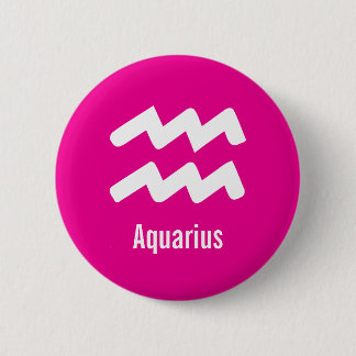 Aquarius Zodiac Traits Minimal Astrology Ronde Button 5,7 Cm